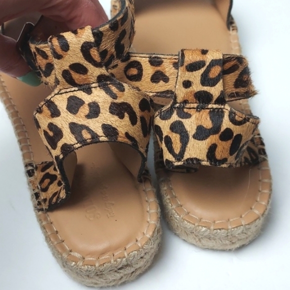 Soludos Flatform Cadiz Sandals in Leopard Calf Hair Platform Espadrilles Size 11 - Picture 13 of 16